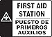 Accuform SBMFSR508MVP Plastic Spanish Bilingual Safety Sign, First AID Station/PUESTO DE PRIMEROS AUXILIOS" with Graphic, 10" Length x 14" Width x 0.055" Thickness, Black/Green on White