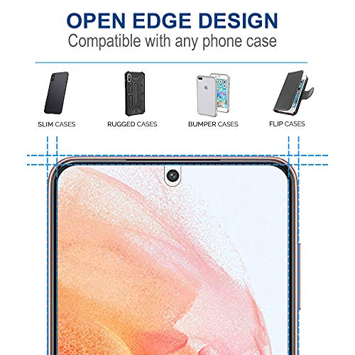 Arae Screen Protector for Samsung Galaxy S21, HD Tempered Glass Anti Scratch Work with Most Case, 6.2 inch, 3 Pack - Thumbnail 4
