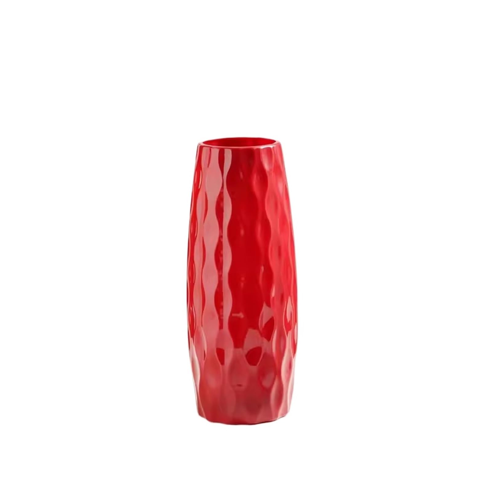 Bzgpmfud Red Vase Desktop Flower Imitation Ceramic Plastic Tabletop Living Room Decoration And Ornaments(Red)