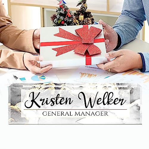 Image of Name Plate for Desk, Desk Name Plate Personalized, Office Decor for Women Men, Acrylic Desktop Accessories, Office Gifts for Boss Nurse Teacher Coworker, Employee Appreciation Gift (Silver /Gold)