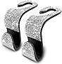 OSIFIT 2PCS Car Seat Hooks, Bling Car Rhinestone Headrest Hooks, Universal Bling Car Interior Accessories, for Handbag, Clothes, Purse, Water Bottle (White)