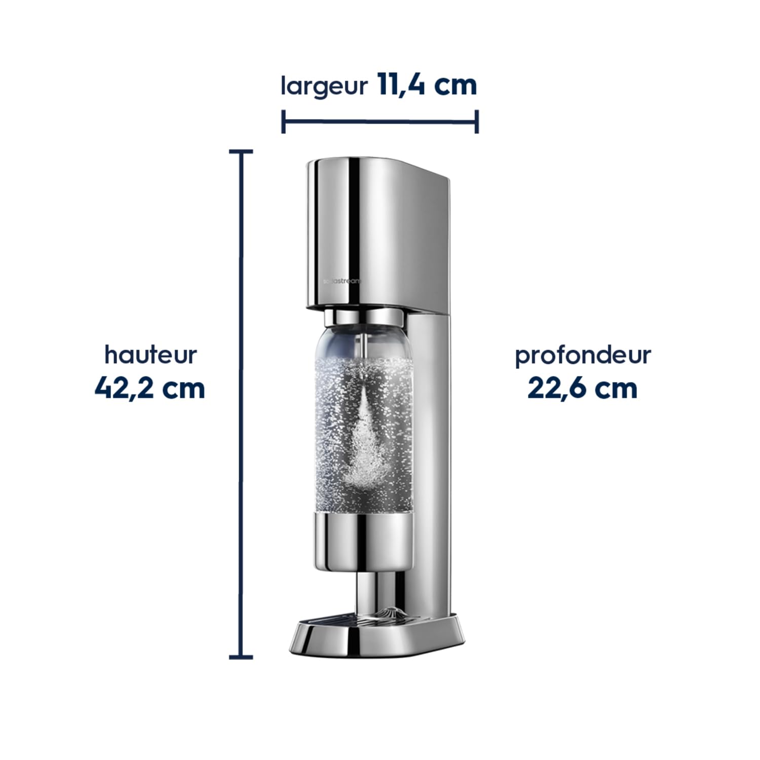 SodaStream® enso™ Premium saturator na wodę ze stali nierdzewnej, w zestawie butelka z tworzywa sztucznego o pojemności 1 l (nadaje się do mycia w zmywarce) + cylinder CO2 Quick Conntect, kolor