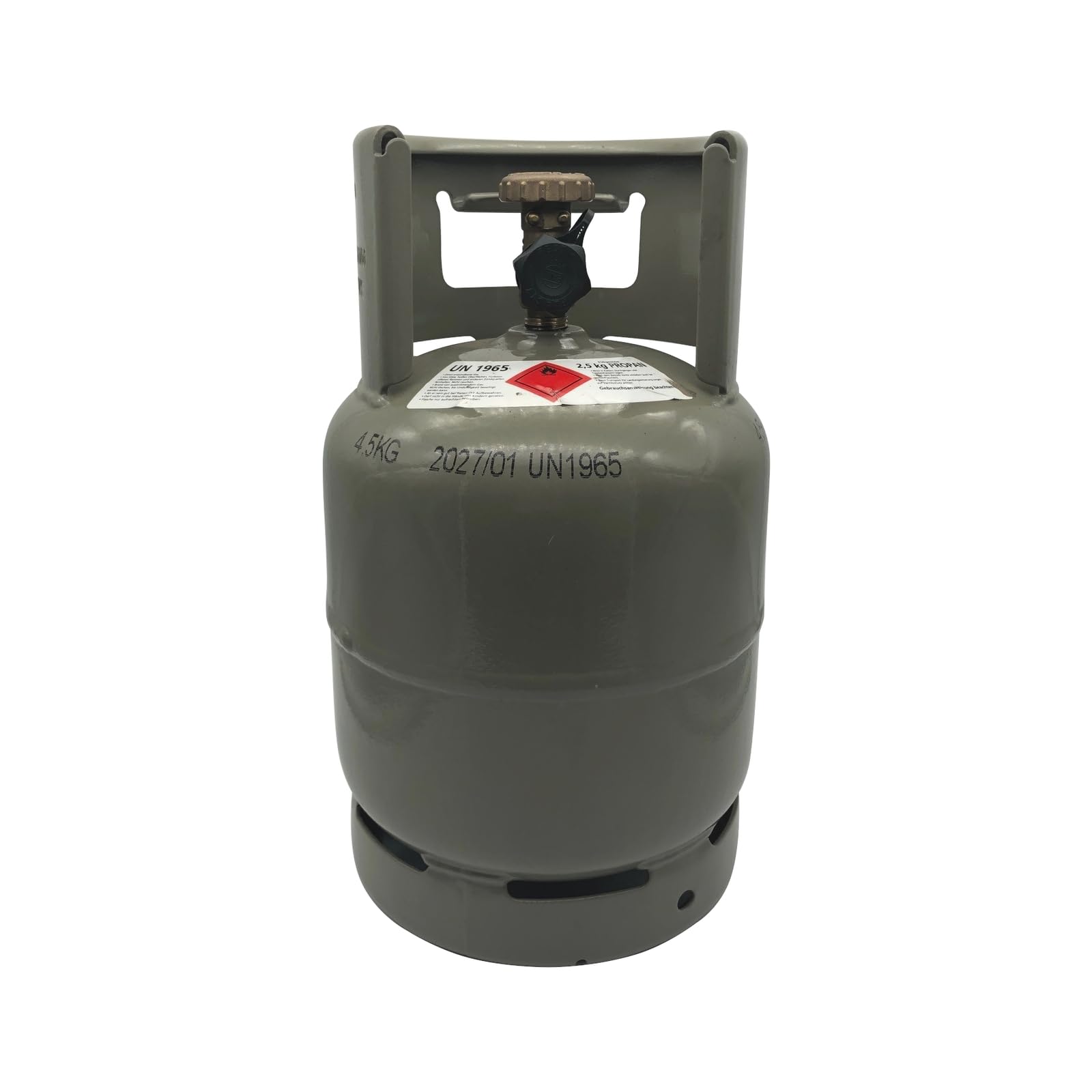 Bluecraft Camping Propangas Flasche mit Kragen 2,5 kg ungefüllt – kompakt, wiederbefüllbar | Perfekt für Camping, Gasgrill, Wohnmobil, Boot & Outdoor