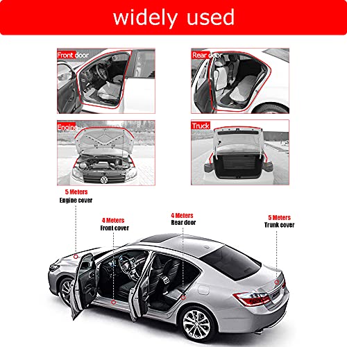 Tintvent Automotive Weather Stripping, D-Shape Rubber Door Seal Soundproofing, Adhesive Weather Stripping For Car, Rubber Seal Strip For Window, Door, Window, Trunk, Engine Cover, 32Ft #TOP5