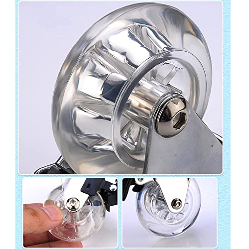 Ruedas giratorias de Poliuretano Transparente de 2 Pulgadas, Resistentes y Resistentes, para Muebles, carritos, armarios, estanterías, mesas, zapateros. Ruedas con Tornillos (están