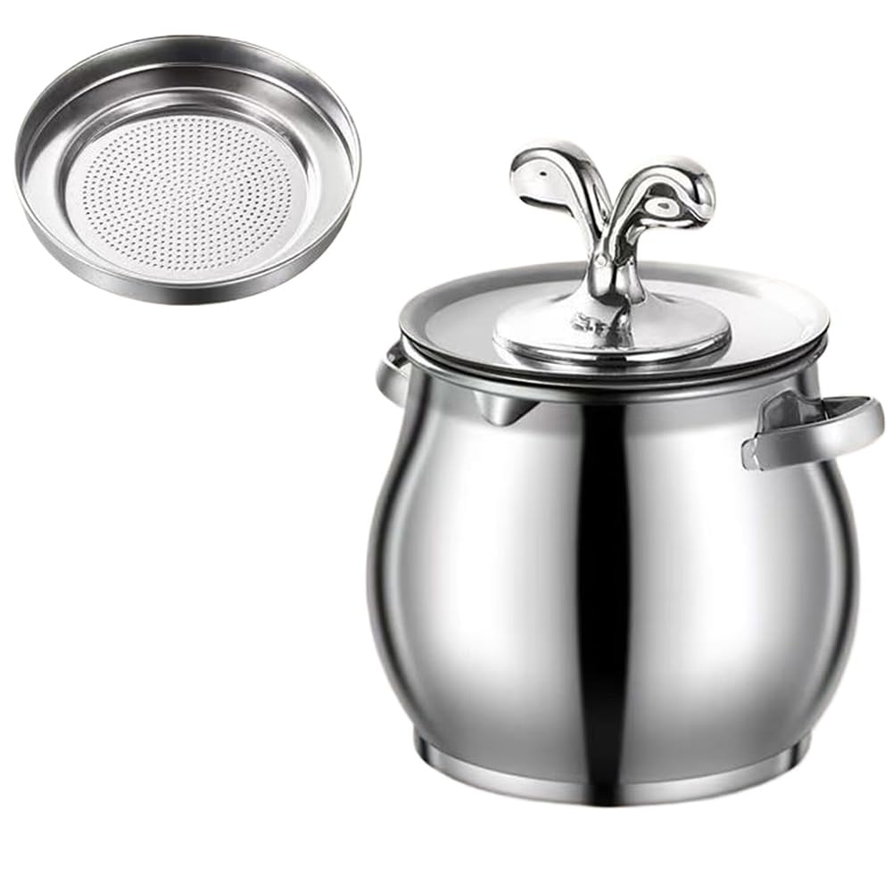 Hndhbfgrt Grease Container-Oil Storage 4L Stainless Steel for Cooking Frying Fat Catcher Kitchen
