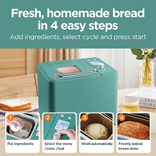 Neretva-Bread-Maker-Machine-20-in-1-2LB-Automatic-Breadmaker-with-Gluten-Free-Pizza-Sourdough-Setting-Digital-Programmable-1-Hour-Keep-Warm-2-Loaf-Sizes-3-Crust-Colors-Receipe-Booked-Included