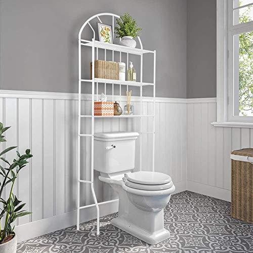 Cocoarm Estanteria Inodoro,Estanteria Baño 3 Niveles Estante de Almacenamiento Cuarto de baño Estante para tu baño o lavadero, 176.5 × 62 × 33.5 cm, Blanco