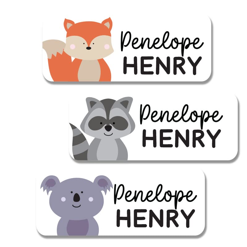 Woodland Critters Name Labels that are Waterproof