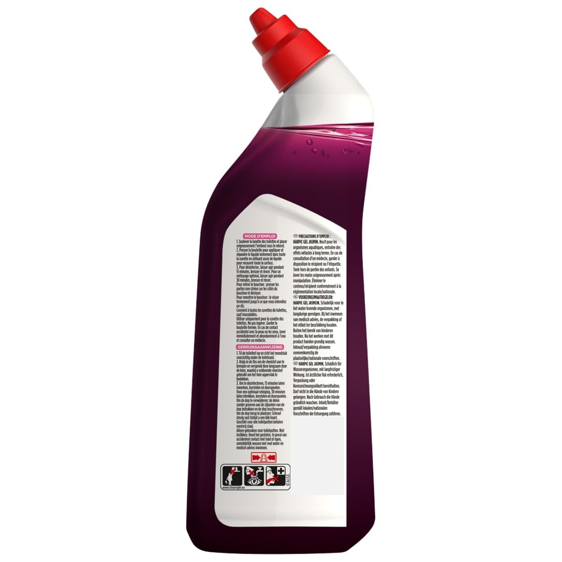 Harpic - 12 Gels WC Power Aroma - Nettoyant WC antibactérien jasmin & fleur de cerisier – 750 ml