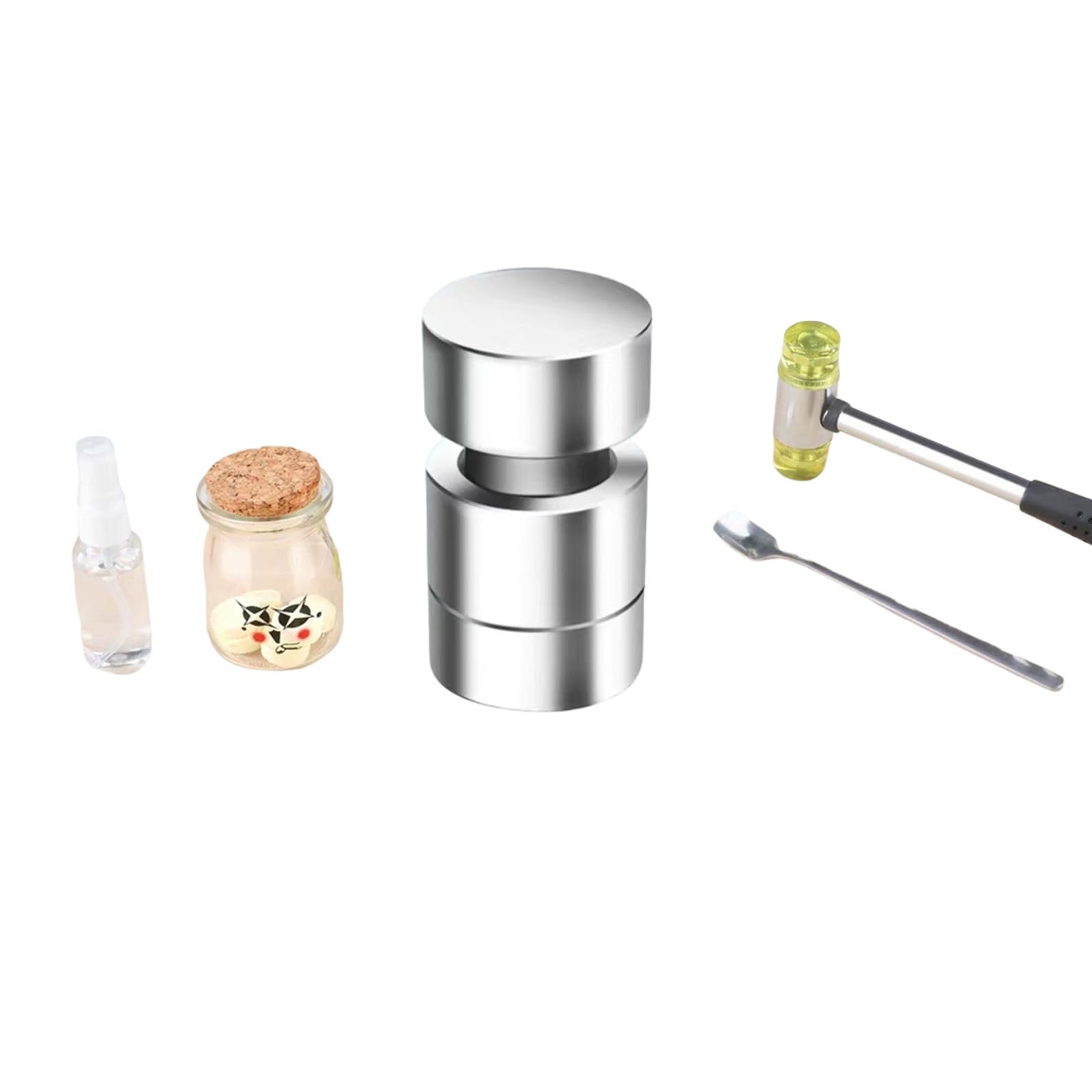 Milk Tablet Press Machine Pill Maker DIY Milk Chip Molds Hand-Made Small Powder Tablet Press for Domestic Use Milk Powder Press Mould Easy to Use Pill Press Mold Aluminum Hand Tool