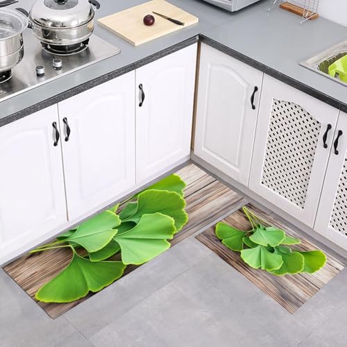 Alfombras de cocina de ginkgo biloba para un suelo limpio y seco 2