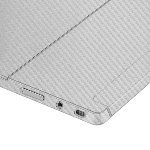Skinomi Silver Carbon Fiber Full Body Skin Compatible With Microsoft Surface 2 (Full Coverage) Techskin With Anti-Bubble Clear Film Screen Protector #TOP7