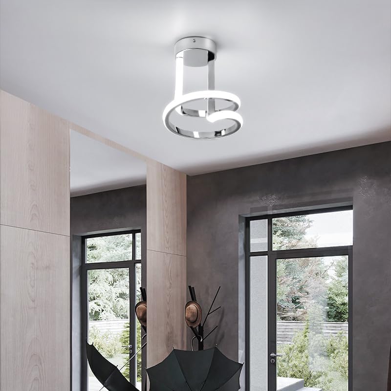 Miniatura 9 de Moderna lámpara LED de techo, pequeña lámpara de techo de 6000 K para pasillo, iluminación interior cercana al techo para dormitorio, baño, cocina,