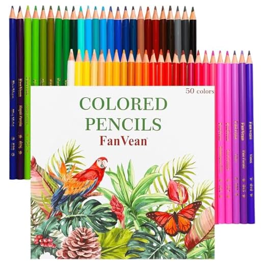 FanVean Colored Pencils Color Pencil Set for adult Coloring book Gifts for kids & Adults 50 count