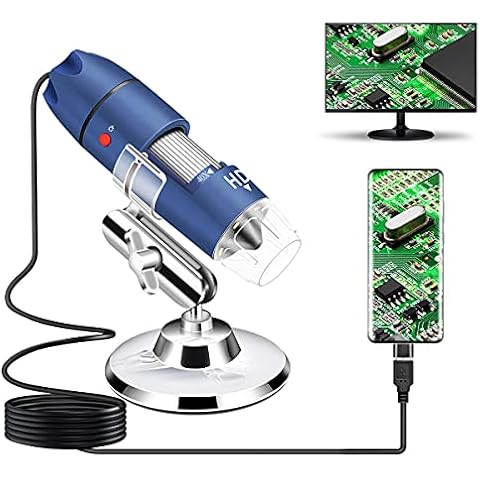 Jiusion 2K HD 2560x1440P USB Digital Microscope for Android Cellphone and Tablet Windows Mac Linux, 40X to 1000X Magnification Endoscope Handheld Mini Magnifier Camera for Coin Facial Skin Scalp Cover