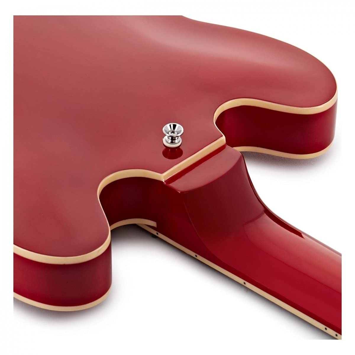 Gear4music Basso Semiacustico San Francisco Wine Red | Design Ispirato agli Anni '60-'70, Corpo a Doppio Cutaway in Wine Red, Due Pickup P90 Single Coil, Custodia e Cavo