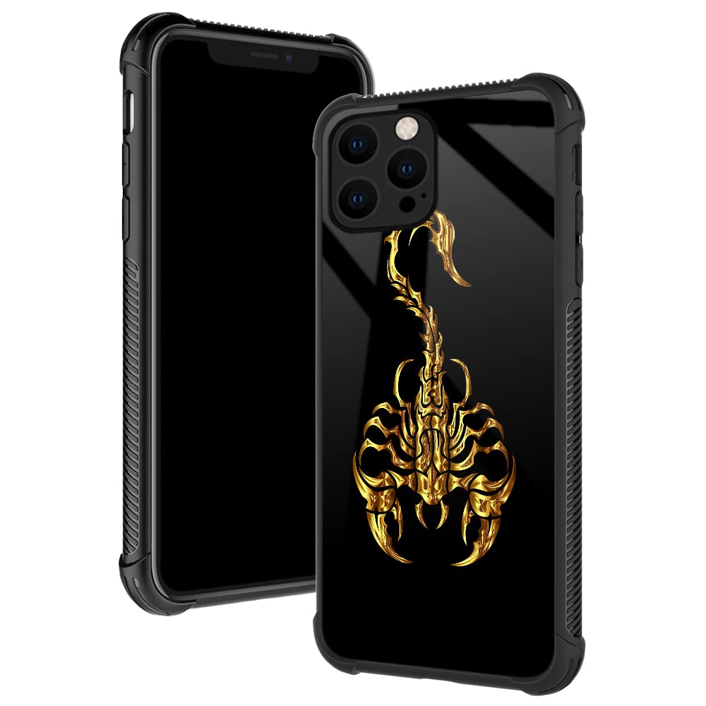 TnXee Case Compatible with iPhone 12/12 Pro,Golden Scorpion 12/12 Pro Cases for Boys/Men,Four Corners Shock Absorption Non-Slip Soft TPU Bumper Frame Case Compatible with iPhone 12/12 Pro 6.1 inch