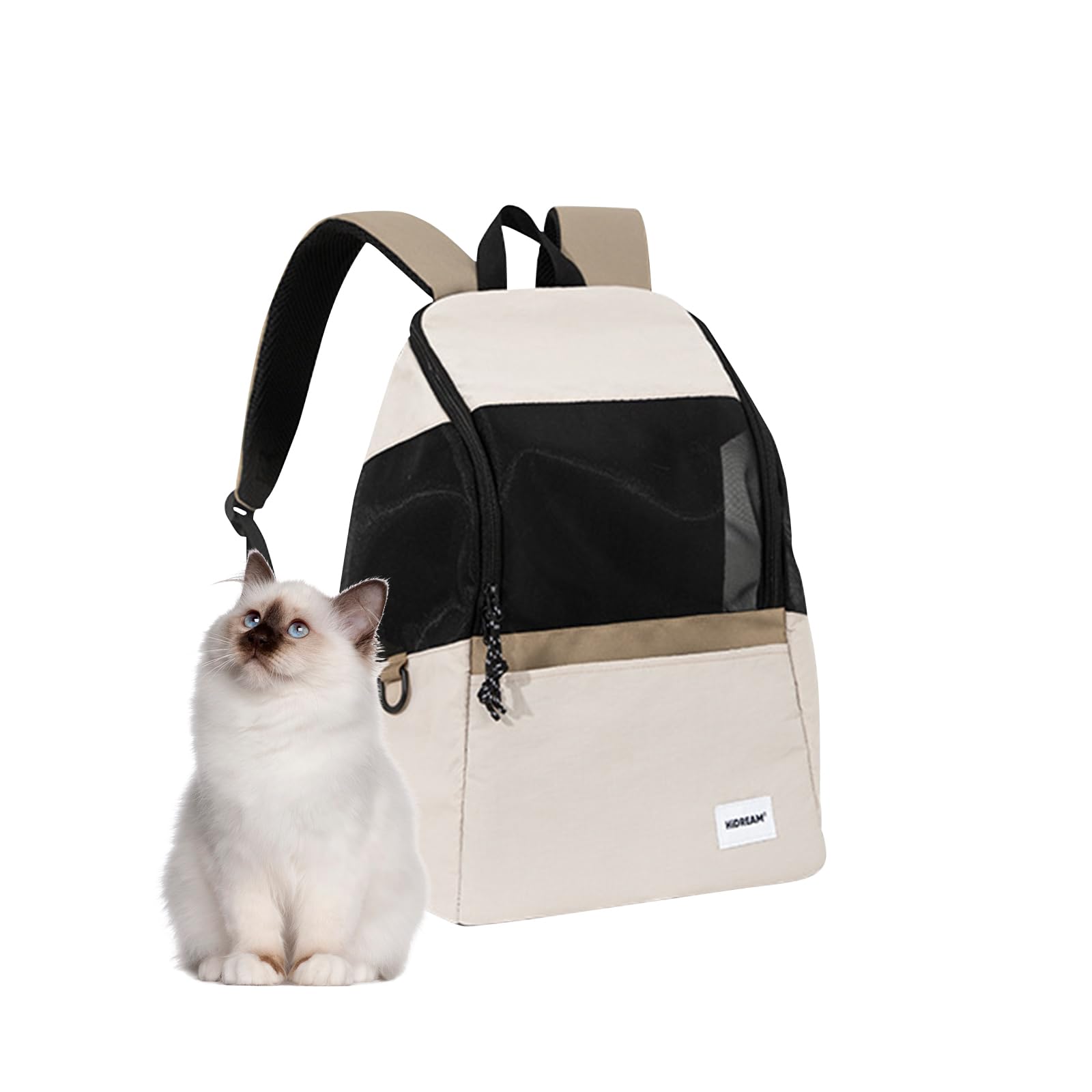 Galatée Mochila para Mascotas, Mochila De Bolsa De Gato Adecuada para Gatos Medianos y Perros Pequeños, Mochila De Gatos Transpirable Portátil para Viajar, Caminar, Uso Al Aire Libre(Marrón)