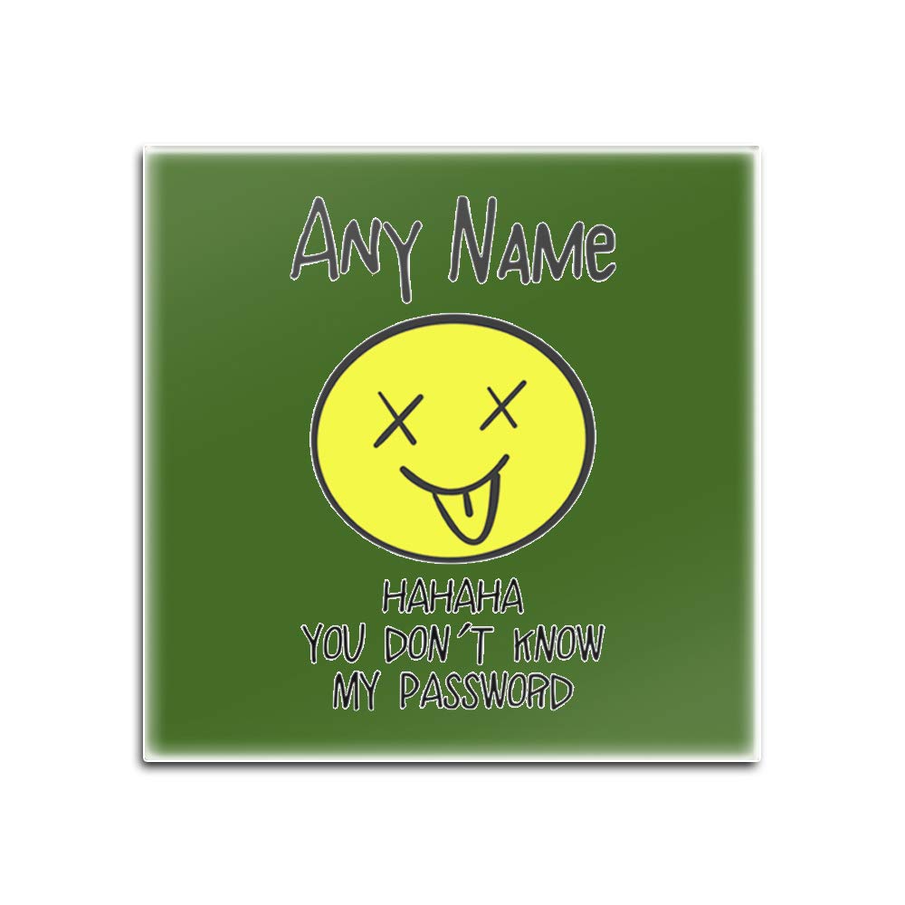 Sous-verres en verre anti-tache de boisson motif mot de passe vert