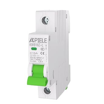 APIELE Miniature Circuit Breakers DC 12-110V, 16A 1Pole Circuit Breaker for Solar Photovoltaic Systems, Battery Power Systems, DIN Rail Mount DC Disconnect Switch 1P-16A