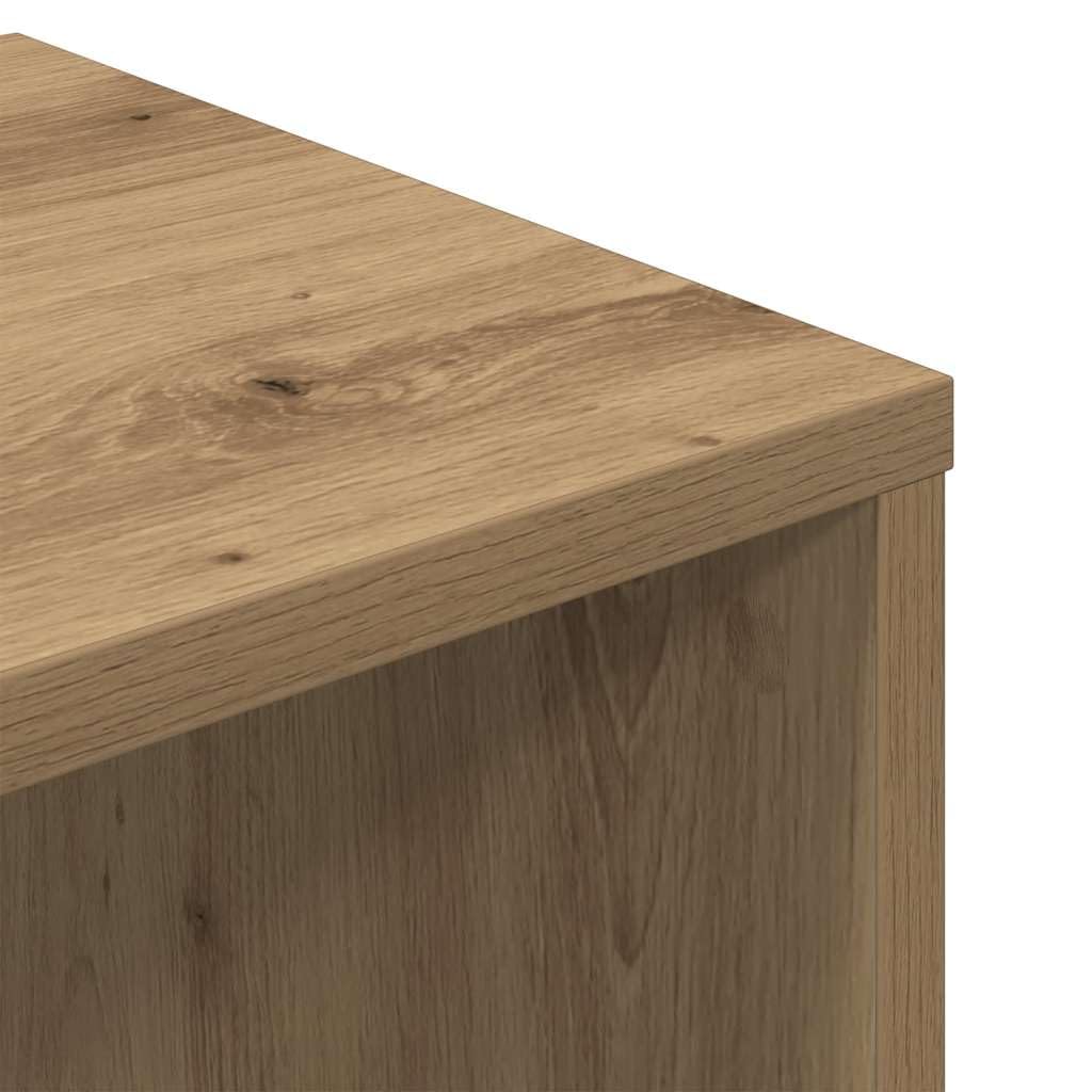 Libreria Artisan in legno di quercia 34 x 31 x 112 cm, scaffale stretto con scomparto aperto per ripiano e spazio portaoggetti, salvaspazio come mensola da parete o divisorio in soggiorno