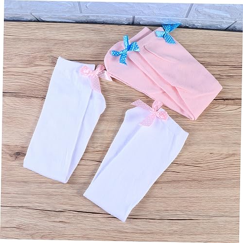 LIFKOME 1pair Thigh Socks Over The Knee Sock Striped Stocking Girls High Socks Bow Knee Kids High3
