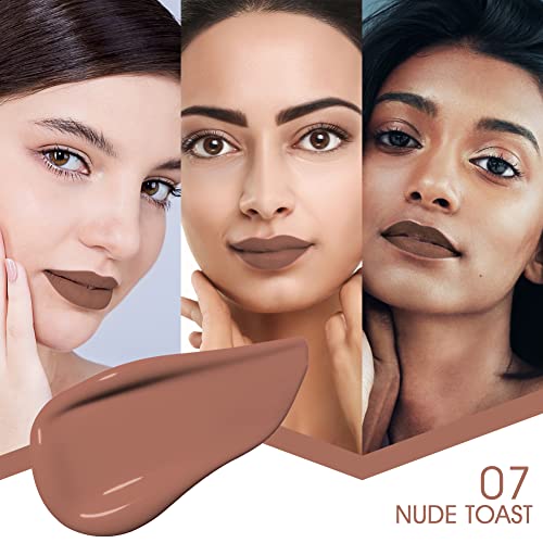Image of Colors Queen Mattifying Non Transfer Liquid Lipstick - 07 Nude Toast - 3g | Long Lasting Liquid Matte Lipstick | Transfer Proof & Waterproof Lipstick Enriched with Vitamin E & Almond Oil, Lasts up-to 18 Hours