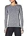 Amazon-Marke: AURIQUE Damen nahtloses Sporttop mit langen Ärmeln, Grau (Grey Marl), 38, Label:M