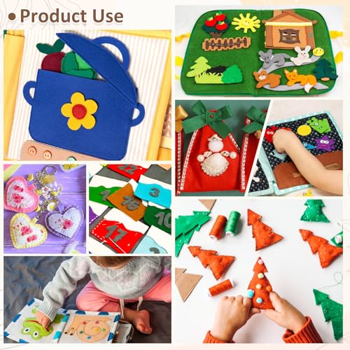 Xseino XS-20240315103 12 Rolls 8"X35"(20.5X90Cm) 1.4Mm Thick Soft Felt Fabric Sheet 12 Assorted Colors Felt Pack For Diy Craft Sewing Squares Nonwoven Patchwork thumb #3