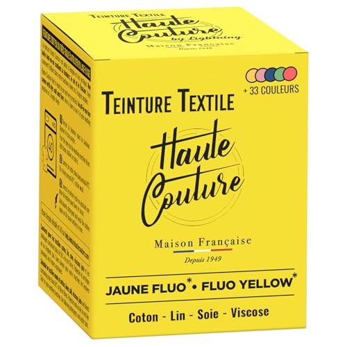 Haute Couture - Teinture Textile Jaune Fluo - 350g Tout-en-un - Prêt à l'emploi pour Vêtements et Tissus