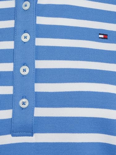 Tommy Hilfiger Damen Poloshirt Kurzarm 1985 Pique Stripe Polo Regular Fit, Mehrfarbig (Breton Ecru/Blue Spell), XS – Ansicht 4