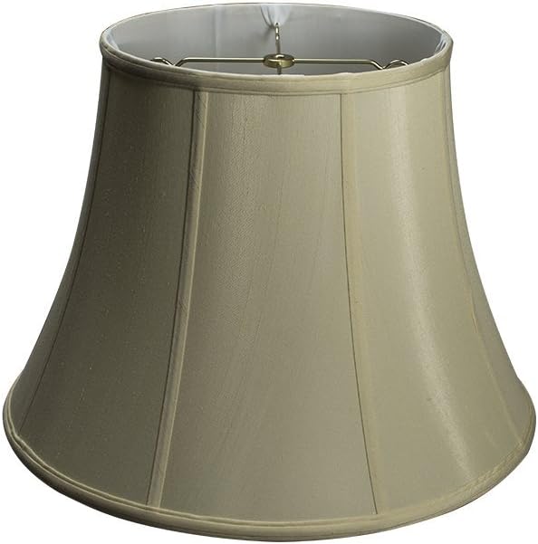 Silk Shantung Modern Bell Shaped Lamp Shade, Eggshell color | 18 inch by UpgradeLAMPS