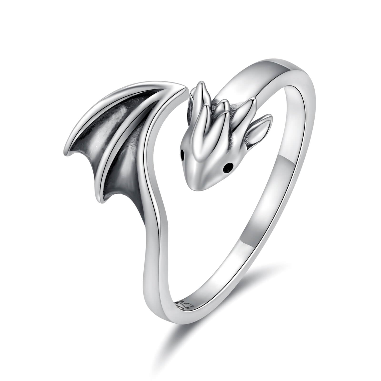 925 Sterling Silver Dragon Ring Adjustable Jewelry Gifts for Women Dragon Lovers
