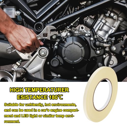 Image of MECCANIXITY Insulating Acetate Roll Cloth Adhesive Tape, 0.4in x 98ft White Electrical Heat Resistant Fabric Tape for Laptop Electric Automotive Guitar Repair Wire Harness
