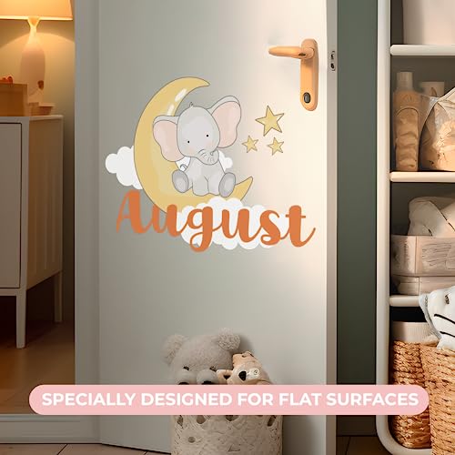 Vinilo decorativo personalizado elefante para pared rosa miniatura 3
