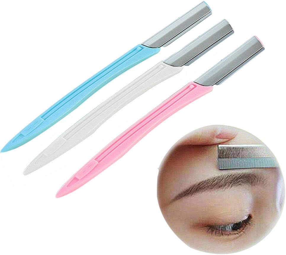 3x Tinkle Eyebrow Face Razor Trimmer Shaver Blade Hair Tool Safe Painless Facial Epi Care Precision Hair Remover Peach Fuzz Shaver Women's Trimmer Shaving Grooming Kit Threading Shaper Stick Forehead