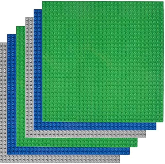 Classic Baseplates Building Plates for Building Bricks 100% Compatible with All Major Brands-Baseplate, 10" x 10", Multicolored