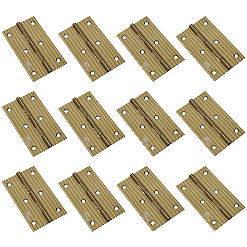 Image of Atlantic Window Door Hinges 3 Inch x 16 Gauge /1.7 MM Thickness Home, Office, Hotel for Main Window Door, Bedroom, Kitchen, Bathroom, Premium Stainless Steel Welded Head (Antique Finish,Pack of 12 Pcs)