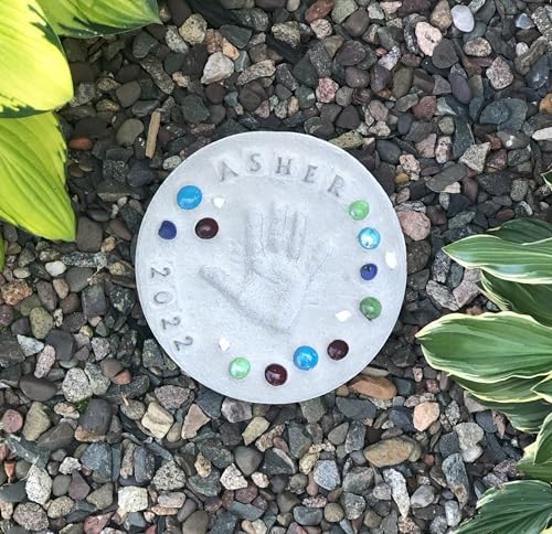 large diy handprint stepping stone kit mother39s day gift footprint stepping stone 10 inch  stamp set