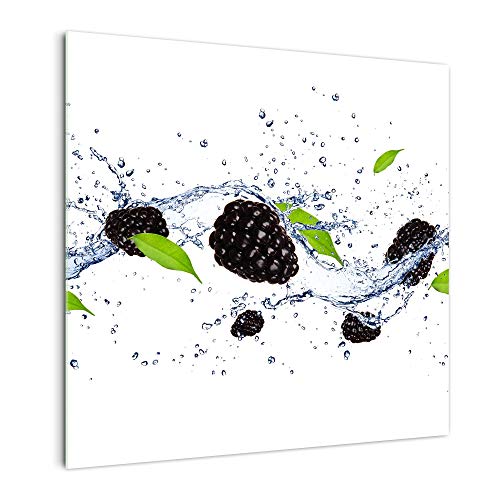 Küchenrückwand 'Brombeeren in Wasser' in div. Größen, Glas-Rückwand, Wandpaneele, Spritzschutz & Fliesenspiegel