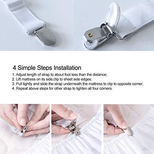 image for Siaomo Sheet Fasteners Suspenders Straps - Adjustable Crisscross Bed S