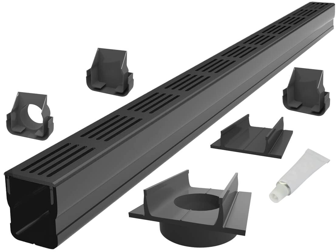 S-lon Kit caniveau Design 8.00 m | Aluminium Noir | Type 65x60 (Slimline caniveaux)