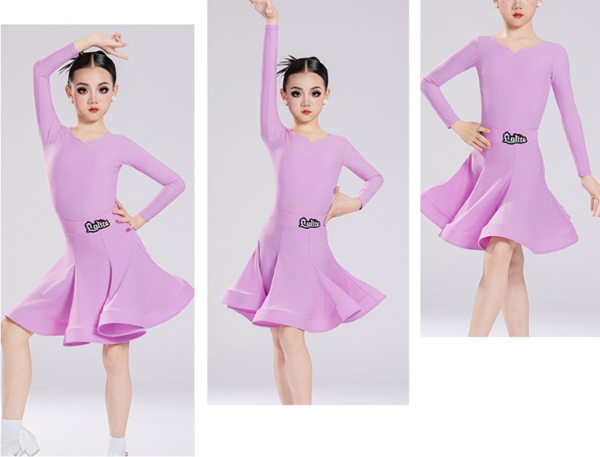Vestido de Baile Latino para niñas, Vestido de Baile de salón, Rumba y Samba