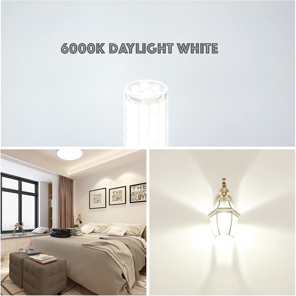 Bombilla LED G9 de 7 W, 60 W equivalente a bombilla halógena G9, 650 lm, CA 100 V-240 V, luz blanca diurna 6000 K, bombillas G9 no regulables para iluminación del hogar, paquete de 12