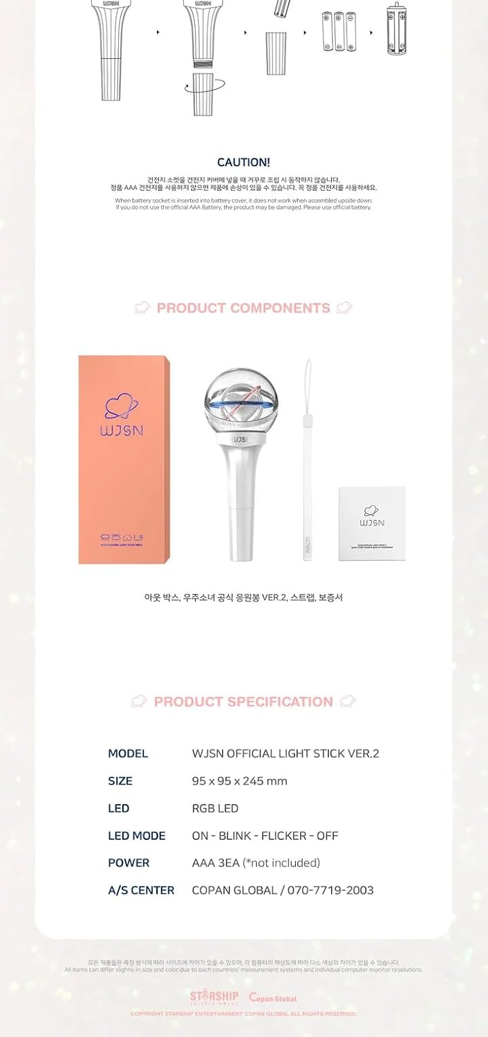 DREAMUS WJSN Official Light Stick Ver.2 Outbox+Light Stick+Strap+Warranty+Tracking Sealed Cosmic Girls