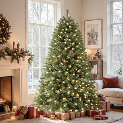 SHareconn 7.5ft Prelit Premium Artificial Classic Spruce Christmas Tree with