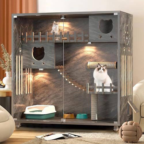 Wooden Indoor/Outdoor Cat Enclosure