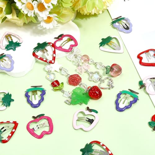 Set de 42 pinzas para cabello frutos 7 estilos miniatura 3