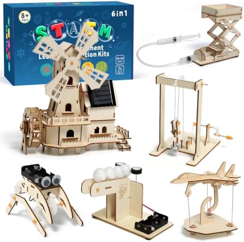 Experimente für Kinder 8+, DIY Kinderspielzeug, Experimentierkasten 6 Stück | Elektronik Bausatz, DIY Set Holzbausatz Kinder, Elektronik Baukasten, Spielzeug Geschenke ab 8 9 10 11